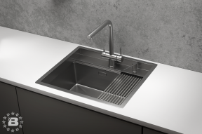 KS-6051, СТАЛЬ САТИН, стальная кухонная мойка KITCHEN SPACE