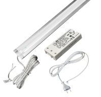 КСС КОМПЛЕКТ ВРЕЗНОГО ПРОФИЛЯ серебро 0,5 м с LED ЛЕНТОЙ/нейтральный свет/блок пит/сенс. выкл./сет.шнур (19.143.35.602)