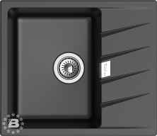 RIVELATO Мойка RAUM 58  1-чаша 580*500мм nero арт.RM-58 nero