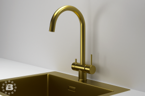 KS-7104, ЗОЛОТО САТИН, СМЕСИТЕЛЬ КУХОННЫЙ KITCHEN SPACE