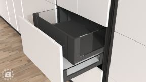 Ящик Crystal Glass внутренний с доводчиком, высота 180 мм, глубина 450 мм Антрацит Премиум