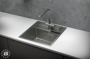 KS-5051, СТАЛЬ МАТОВАЯ , стальная кухонная мойка KITCHEN SPACE