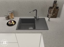 GranFest Композит Мойка LEVEL 760L  1-чаша+крыло 760*500 графит арт.GF-LV-760L графит
