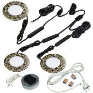 КСС КОМПЛЕКТ ИЗ 3-х LED СВЕТ-КОВ PLА-1 220V врезной/бронза/тепл.свет/выкл/сет.шнур (19.143.35.525 )
