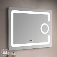 Зеркало с LED-подсветкой MELANA-8060 подогрев/часы/космет.зеркало (MLN-LED091)