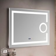 Зеркало с LED-подсветкой MELANA-8060 подогрев/часы/космет.зеркало (MLN-LED090-1)