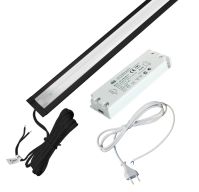 КСС КОМПЛЕКТ ВРЕЗНОГО ПРОФИЛЯ черный 0,7 м с LED ЛЕНТОЙ/нейтральный свет/блок пит/сенс. выкл./сет.шнур (19.143.39.418)
