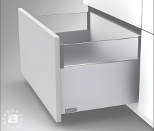 Ящик Flowbox со стеклянной панелью, высота 192 мм с доводчиком, глубина 400 мм Белый Премиум
