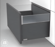 Ящик Flowbox со стеклянной панелью, высота 192 мм с доводчиком, глубина 400 мм Антрацит Стандарт