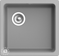 RIVELATO Мойка BERKANA 45 подст.монтаж 1-чаш 485*455 grigio metallizzato арт.BK-45 grigio metallizzato