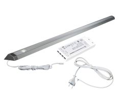 КСС КОМПЛЕКТ из 1-го ЛИНЕЙН. LED СВЕТ-КА STR 450мм с ИК выкл/алюм.корпус/нейтр.свет/блок.пит./сет.шнур (19.143.35.652)