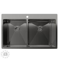 Rivelato Rinox 8050 B2 PVD black Мойка нерж.сталь 2 чаши 800*500*200 мм арт.8050 B2 PVD black