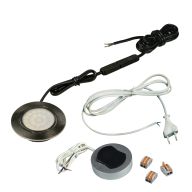 КСС КОМПЛЕКТ ИЗ 1-го LED СВЕТ-КА PLS 220V врезной/никель/нейтр.свет/выкл/сет.шнур (19.143.37.315)