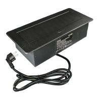 Блок розеток выдвижной горизонт, корпус черный, 2 розетки EURO черные, USB A + USB C с быстрой зарядкой QC, 250В, max 2700Вт, кабель 2м с вилкой, 266х