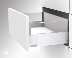 Ящик Flowbox со стеклянной панелью, высота 106 мм с доводчиком, глубина 400 мм Белый Стандарт