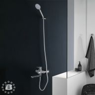 Смеситель д/ванны MELANA-F610305 Stello нерж.сталь, однорычажный, сатин, литой излив