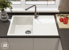 GranFest Композит Мойка QUADRO 780L  1-чаша+крыло 770*495мм иней арт.GF-Q-780L иней