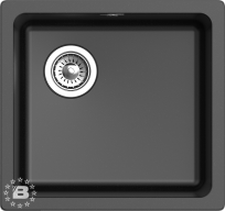 RIVELATO Мойка BERKANA 45 подст.монтаж 1-чаш 485*455 nero арт.BK-45 nero