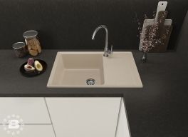 GranFest Композит Мойка LEVEL 760L  1-чаша+крыло 760*500 кашемир арт.GF-LV-760L кашемир