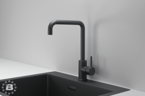 KS-7110, ЧЕРНЫЙ МАТОВЫЙ, СМЕСИТЕЛЬ КУХОННЫЙ KITCHEN SPACE