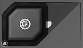 RIVELATO Мойка LOCUS 85  1-чаш 850*500 nero арт.LS-85 nero