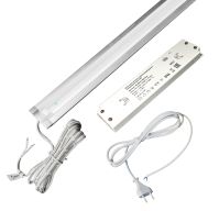 КСС КОМПЛЕКТ ВРЕЗНОГО ПРОФИЛЯ серебро 3 м с LED ЛЕНТОЙ/нейтральный свет/блок пит/сенс. выкл./сет.шнур (19.143.39.405)