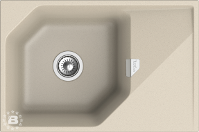 RIVELATO Мойка LOCUS 75  1-чаш 750*500 beige scuro арт.LS-75 beige scuro