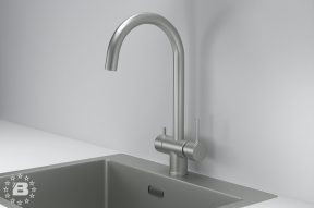 KS-7104, СТАЛЬ МАТОВАЯ, СМЕСИТЕЛЬ КУХОННЫЙ KITCHEN SPACE