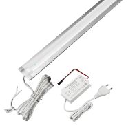 КСС КОМПЛЕКТ ВРЕЗНОГО ПРОФИЛЯ серебро 2,0м с LED ЛЕНТОЙ/теплый свет/блок пит/СЕНСОР-выкл/сет.шнур (19.143.35.738)