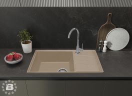 GranFest Композит Мойка VERTEX 780L  1-чаша+крыл 780*500мм песочный арт.GF-V-780L песочный