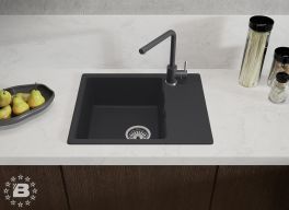 GRANFEST Мойка URBAN 658L  1-чаша+крыло 580*490мм черный арт.GF-UR-658L черный