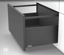 Ящик Flowbox с доводчиком, высота 192 мм, глубина 450 с рейлингом Антрацит Стандарт