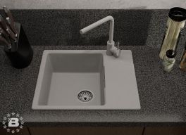 GRANFEST Мойка URBAN 658L  1-чаша+крыло 580*490мм серый арт.GF-UR-658L серый