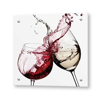 2000187281221 Стеклянный фартук Красное и белое вино 600*600мм - фото