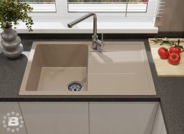GranFest Композит Мойка QUADRO 780L  1-чаша+крыло 770*495мм песочный арт.GF-Q-780L песочный