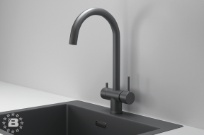 KS-7104, ГРАФИТ МАТОВЫЙ, СМЕСИТЕЛЬ КУХОННЫЙ KITCHEN SPACE