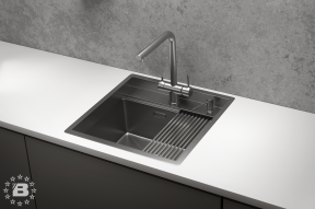 KS-5051, СТАЛЬ САТИН, стальная кухонная мойка KITCHEN SPACE