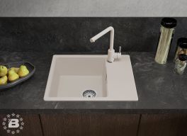 GRANFEST Мойка URBAN 658L  1-чаша+крыло 580*490мм белый арт.GF-UR-658L белый