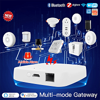 2000987999166 Шлюз MOES Multi-mode Gateway Bluetooth MHUB, LAN & Wi-Fi 2.4GHz, Wi-Fi 2.4GHz & ZigBee & BLE & Mesh, USB, белый - фото