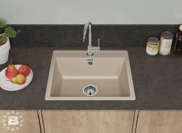 GranFest Композит Мойка VERTEX 580  1-чаша 580*500мм кашемир  арт.GF-V-580 кашемир