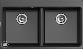 RIVELATO Мойка AXEL 90-2D  2-чаши 870*520мм nero арт.X-90-2D nero