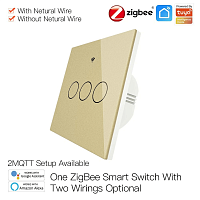 2000987999005 Выключатель MOES Gang Smart Switch Sensor w/o grounding ZS-EU3, Zigbee, 100-240 В - фото
