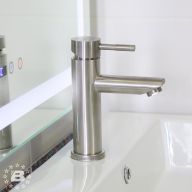 Смеситель д/ум MELANA-F610101 Tondo нерж.сталь, однорычажный, сатин, литой излив