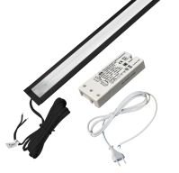 КСС КОМПЛЕКТ ВРЕЗНОГО ПРОФИЛЯ черный 0,5 м с LED ЛЕНТОЙ/нейтральный свет/блок пит/сенс. выкл./сет.шнур (19.143.39.415)