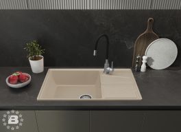 GranFest Композит Мойка VERTEX 780L  1-чаша+крыл 780*500мм кашемир арт.GF-V-780L кашемир