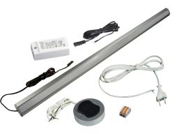 КСС КОМПЛЕКТ УГЛ.ПРОФИЛЯ сербро 0,5м с LED ЛЕНТОЙ/холодный свет/блок/выкл/сет.шнур (19.143.35.692)
