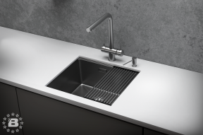 KS-5045U, СТАЛЬ САТИН, стальная кухонная мойка KITCHEN SPACE