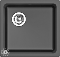 RIVELATO Мойка BERKANA 45 подст.монтаж 1-чаш 485*455 antracite арт.BK-45 antracite
