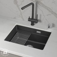 KS-5501iU, ЧЁРНЫЙ, кухонная мойка, кварц