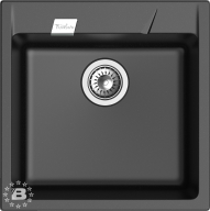 RIVELATO Мойка RAUM 50  1-чаша 510*510мм nero арт.RM-50 nero